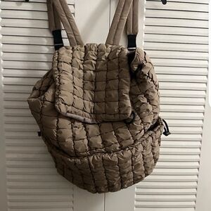 ODODOS Quilted Tan Backpack